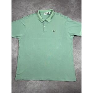 Lacoste Polo Shirt Mens 3XL Green Classic Fit Short Sleeve Croc‎ Logo Casual